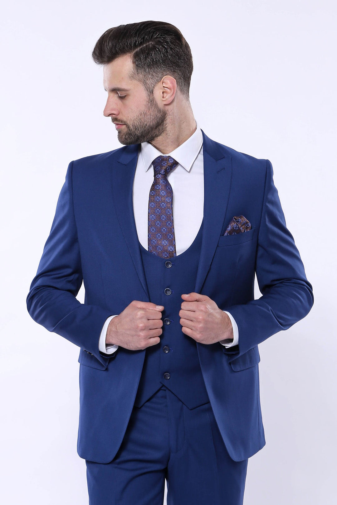 WSS Plain Navy Vested Suit  - Redondo Beach