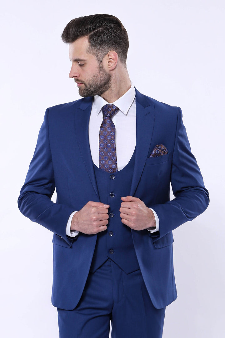 WSS Plain Navy Vested Suit  - Redondo Beach