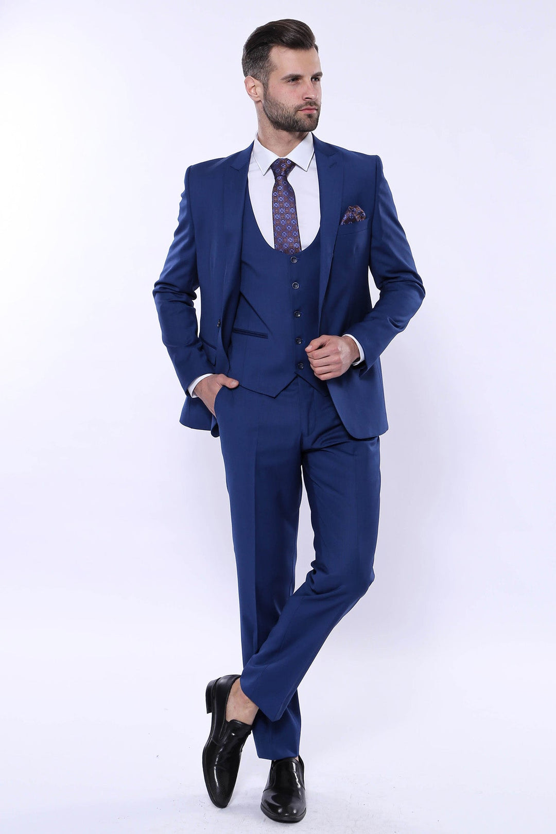 WSS Plain Navy Vested Suit  - Redondo Beach