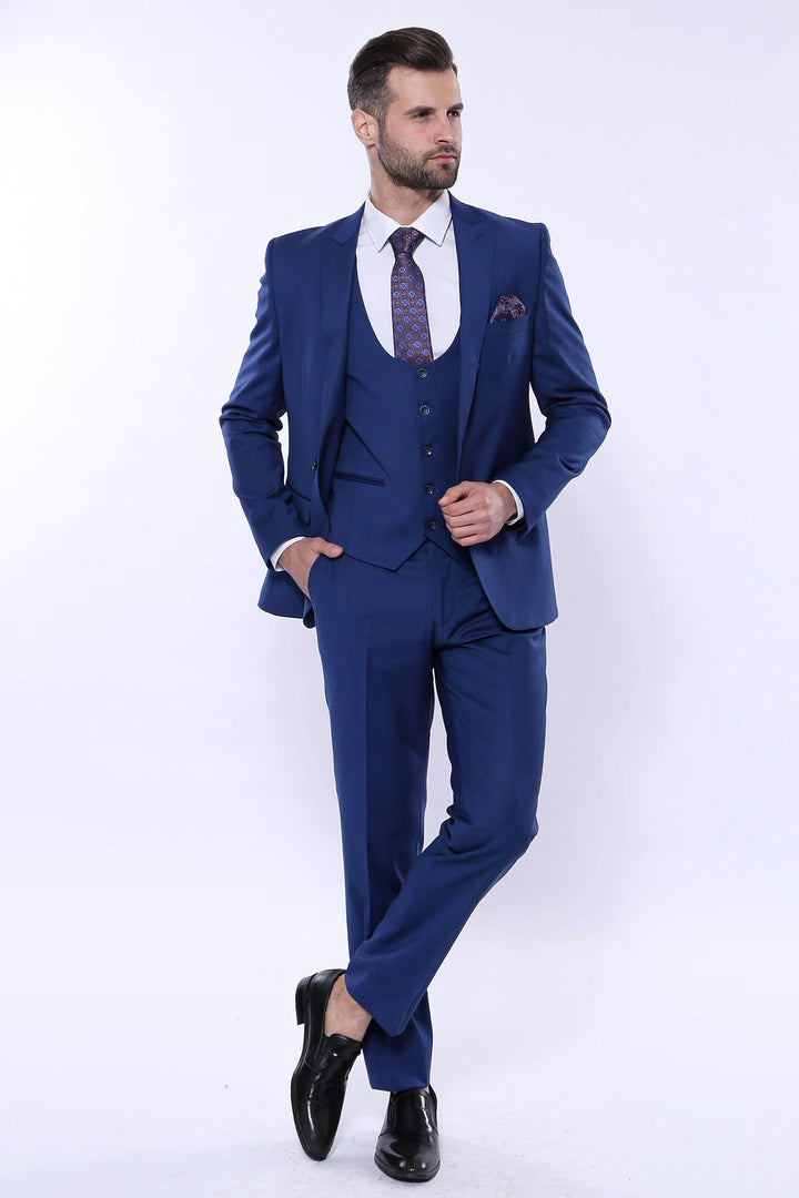 WSS Plain Navy Vested Suit  - Redondo Beach