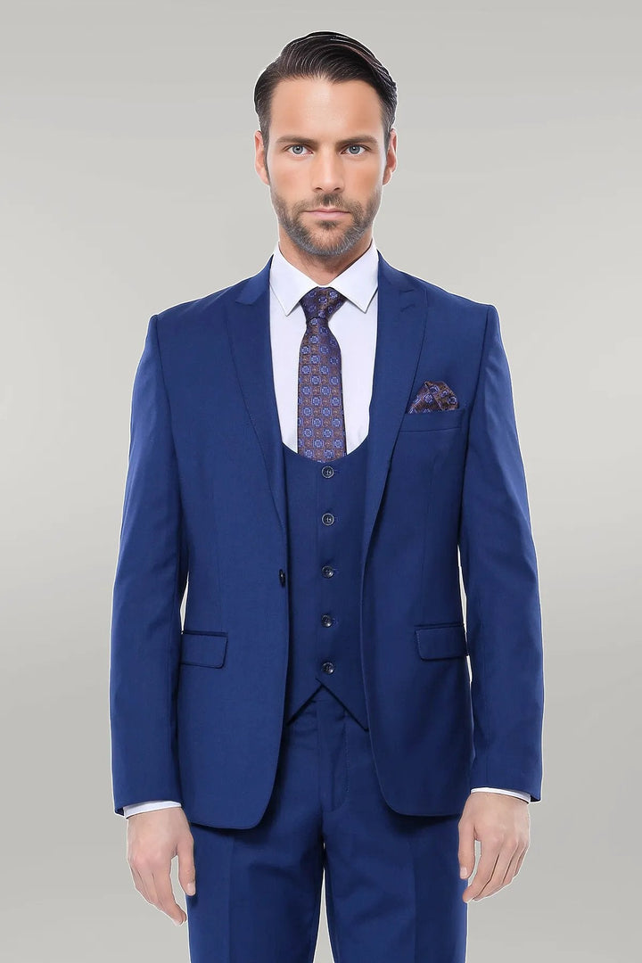 WSS Plain Navy Vested Suit  - Singen