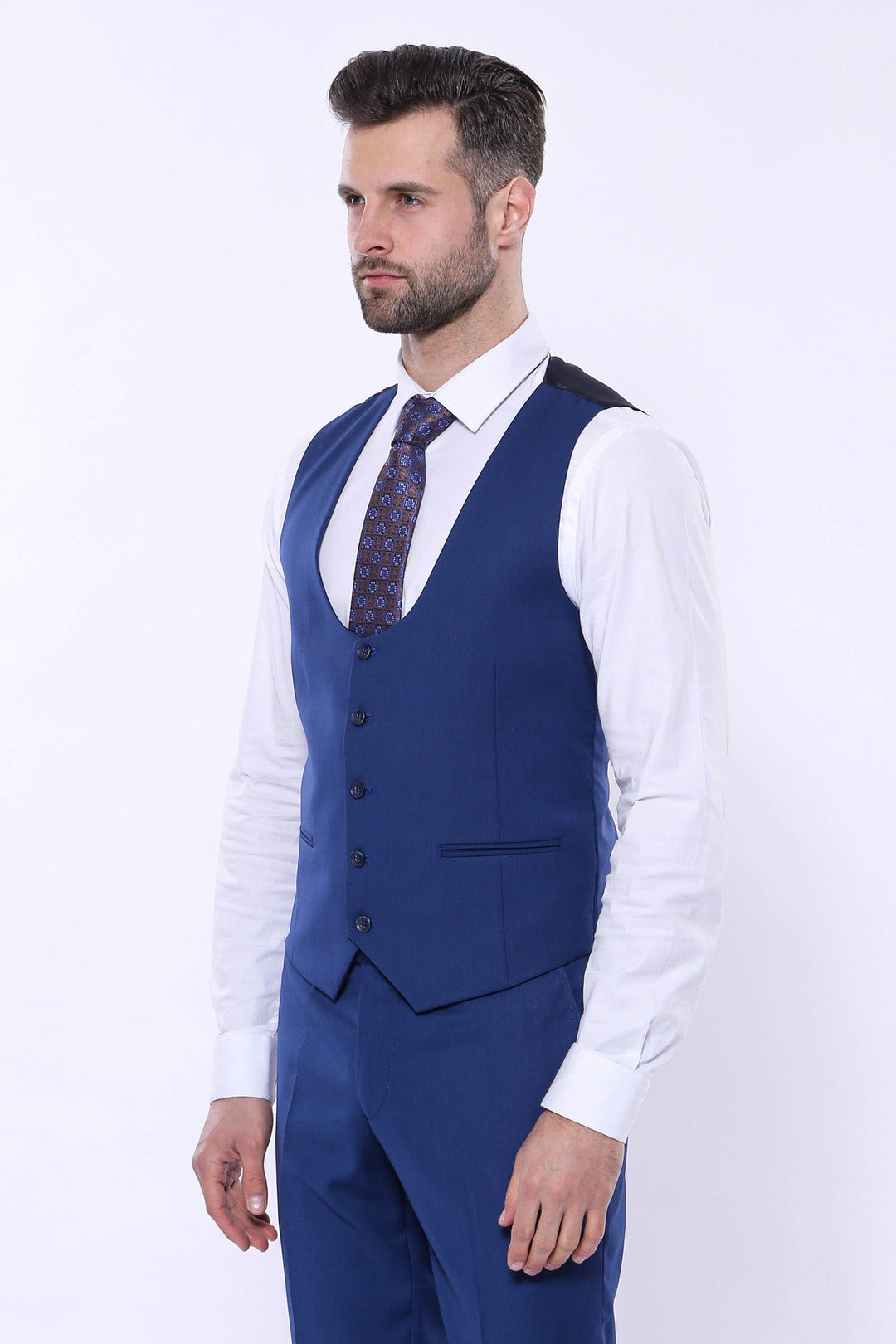 WSS Plain Navy Vested Suit  - Redondo Beach
