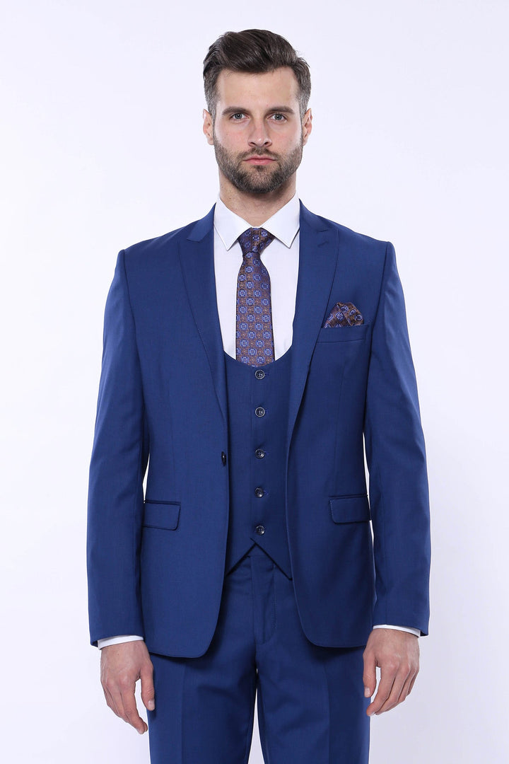 WSS Plain Navy Vested Suit  - Redondo Beach