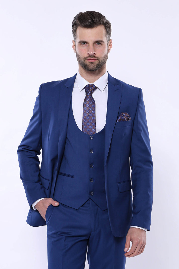 WSS Plain Navy Vested Suit  - Redondo Beach