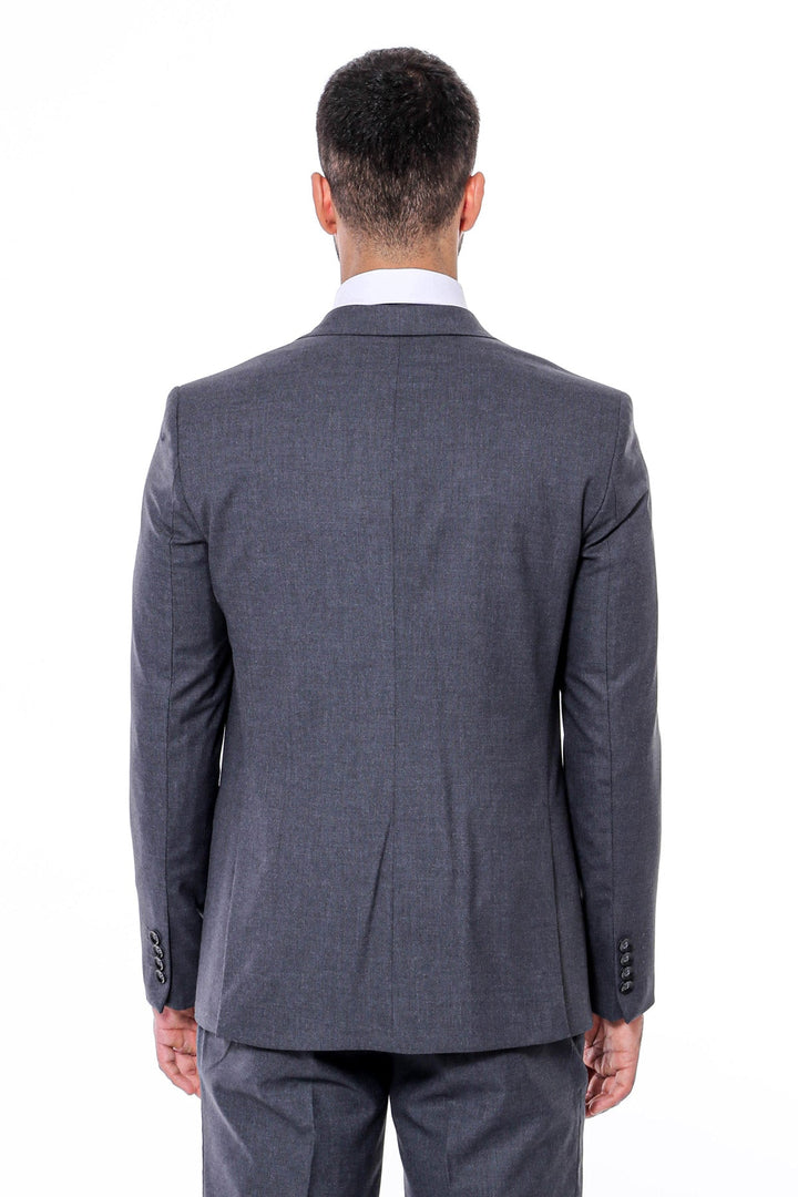 WSS Plain Slim Fit Anthracite Men Suit  - Jocotepec