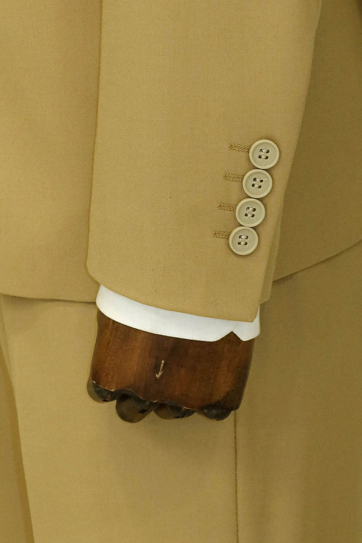 WSS Tan Men's Plain Suit with Vest  - Singen