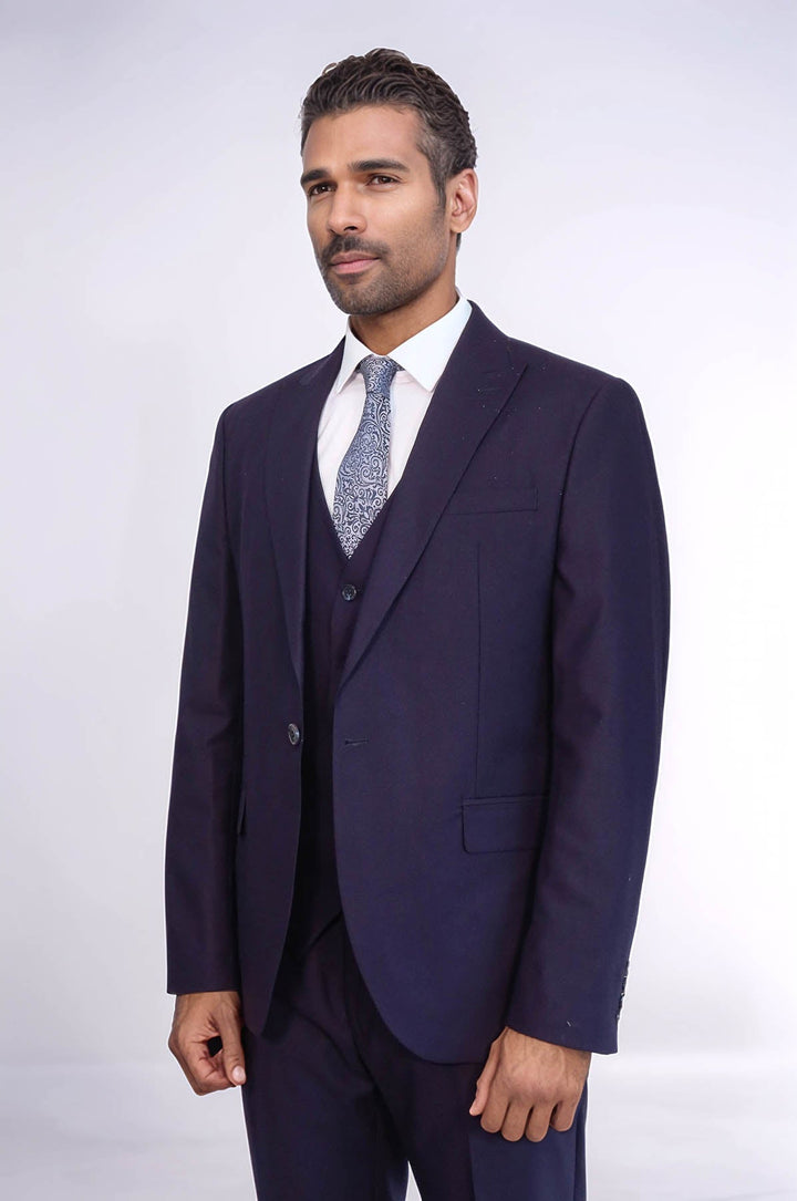 WSS Plain Wide Lapel Burgundy Men Suit  - San Miguel de Allende