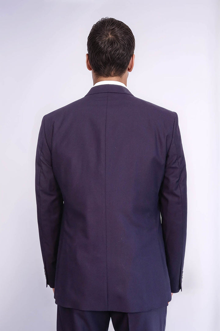 WSS Plain Wide Lapel Burgundy Men Suit  - San Miguel de Allende