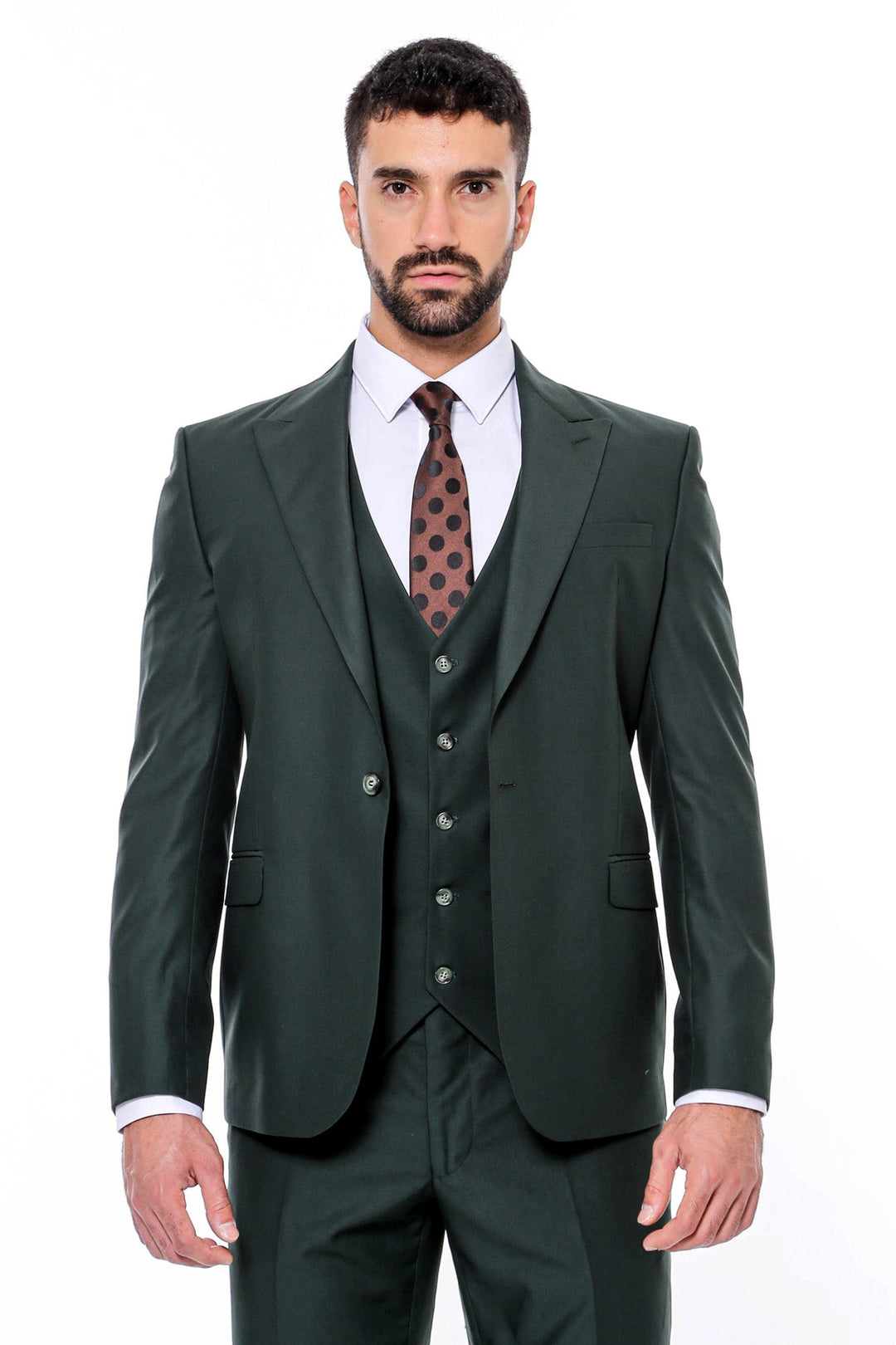 WSS Green Men's Plain Suit with Vest  - Tuscaloosa