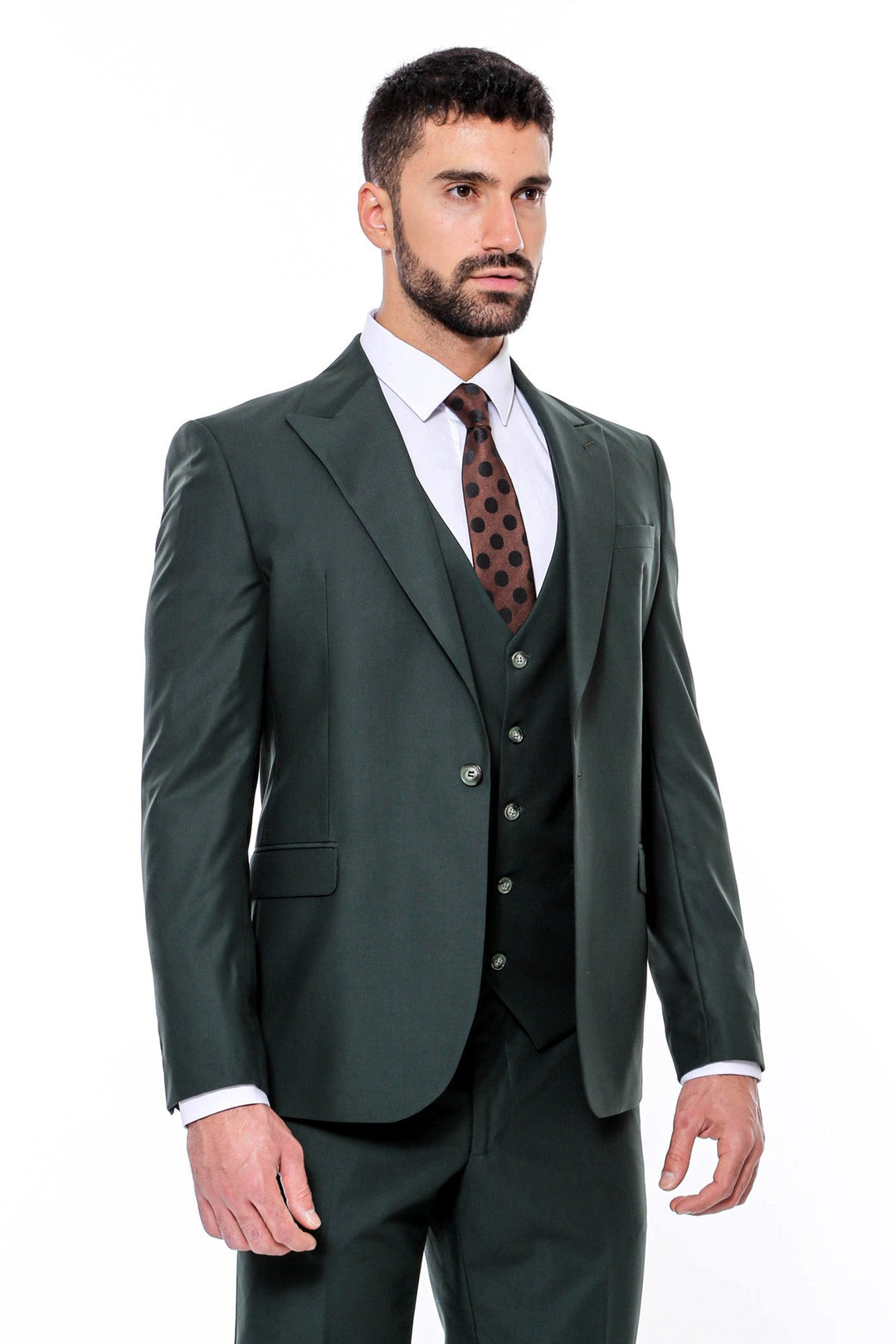 WSS Green Men's Plain Suit with Vest  - Tuscaloosa