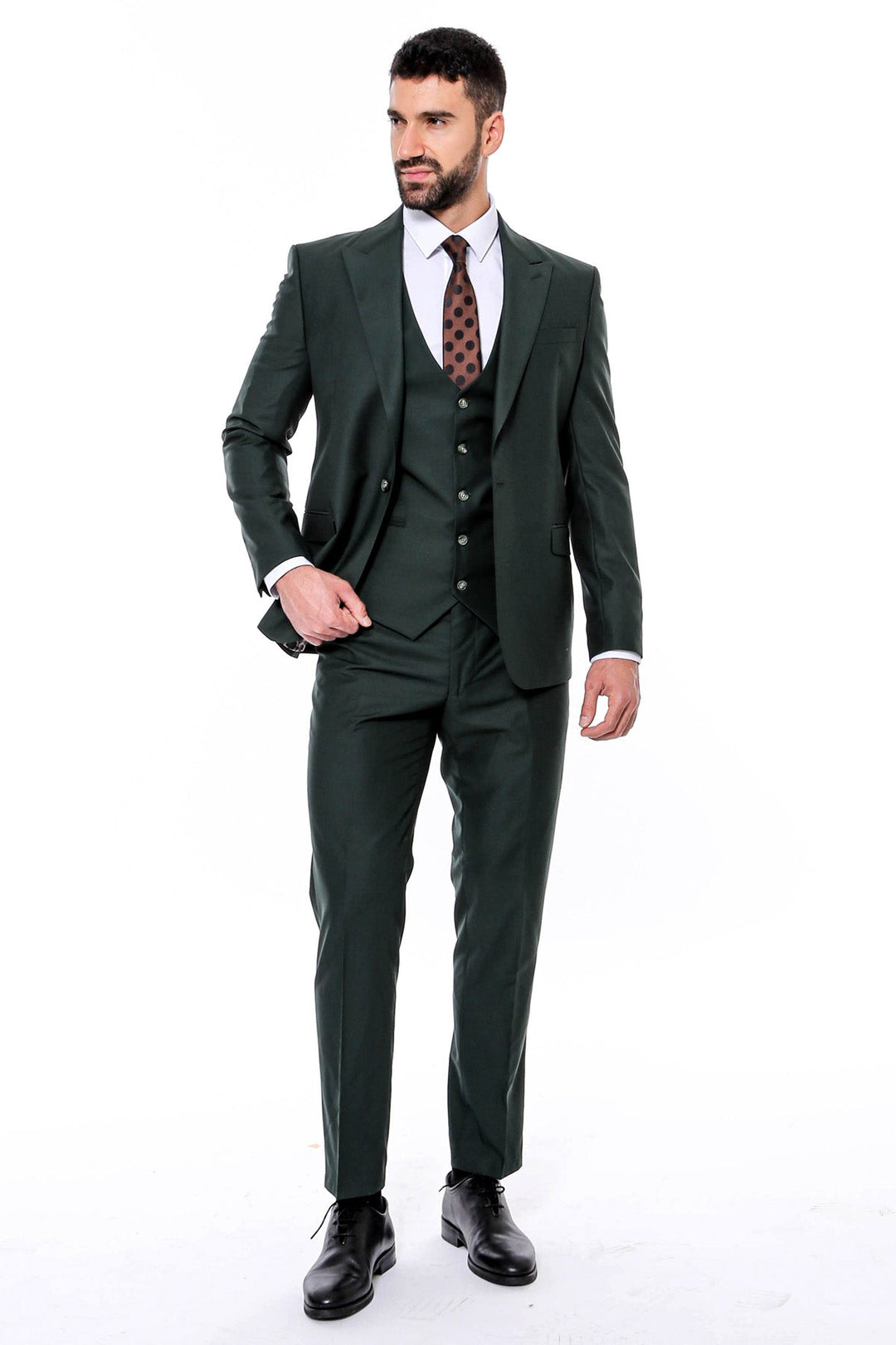 WSS Green Men's Plain Suit with Vest  - Tuscaloosa