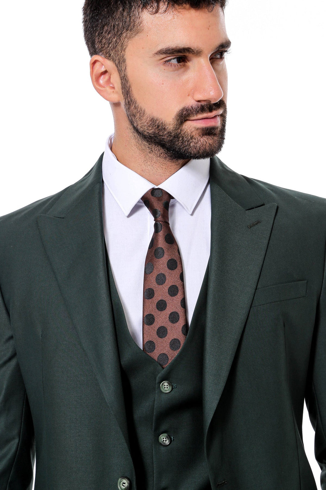 WSS Green Men's Plain Suit with Vest  - Tuscaloosa
