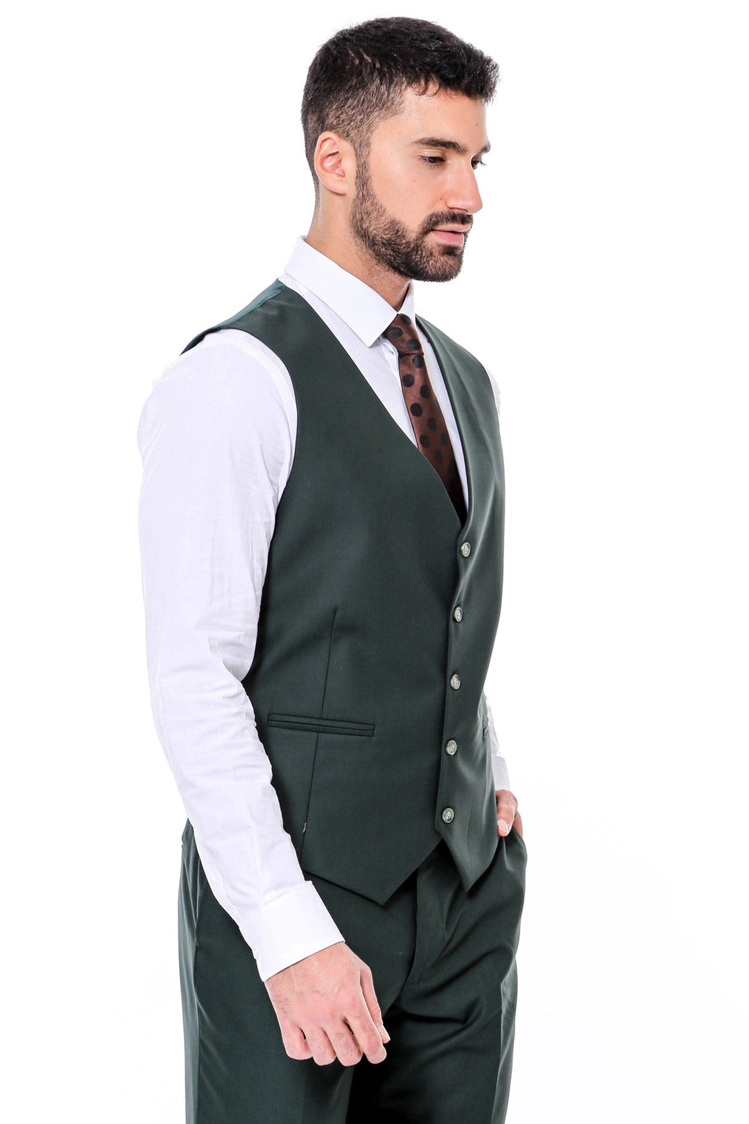 WSS Green Men's Plain Suit with Vest  - Tuscaloosa