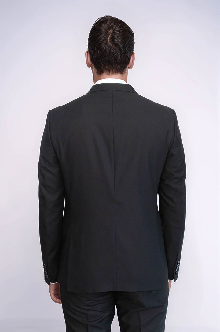 WSS Two Piece Slim Fit Black Men Suit  - Longmont