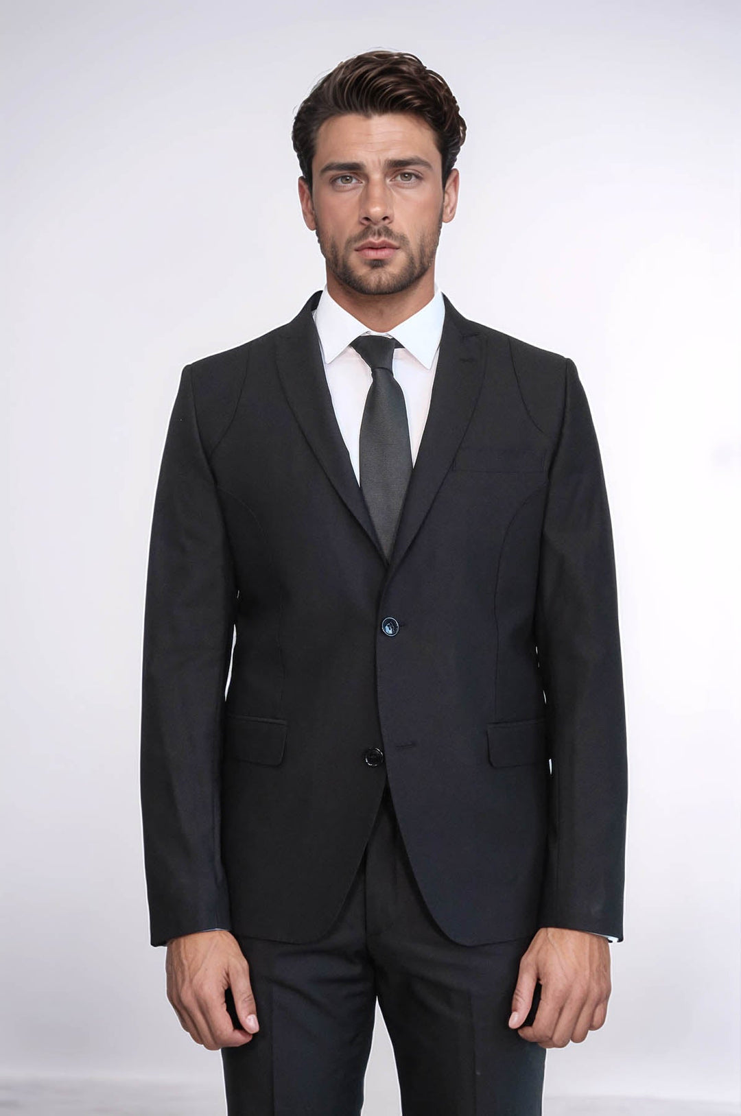 WSS Two Piece Slim Fit Black Men Suit  - Longmont