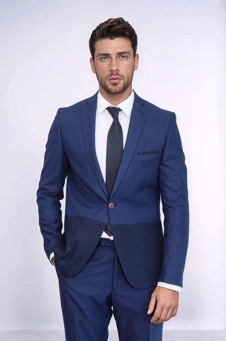 WSS Fragmental Navy Blue Men Suit  - Saint-Herblain