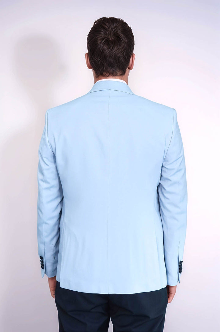 WSS Self-Patterned Baby Blue Wedding Suit  - Arlington