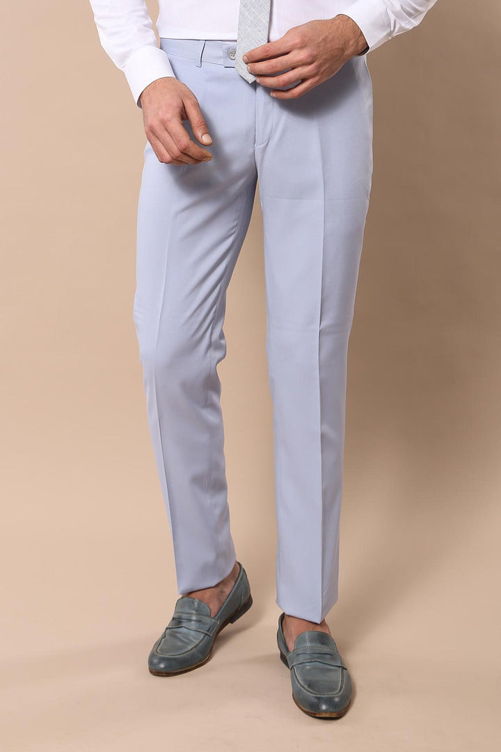 WSS Mono Lapel Patterned Light Blue Tuxedo Suit- - Genk