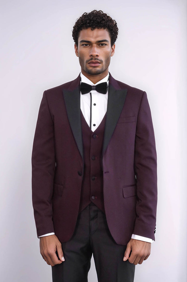 WSS Vested Burgundy Tuxedo  - Kidderminster
