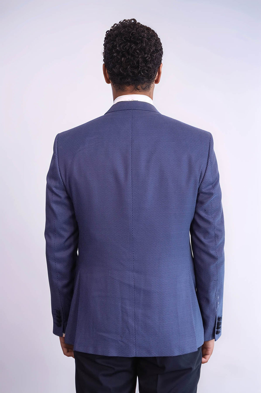 WSS Patterned Blazer Navy Blue Mens Tuxedo  - Upland