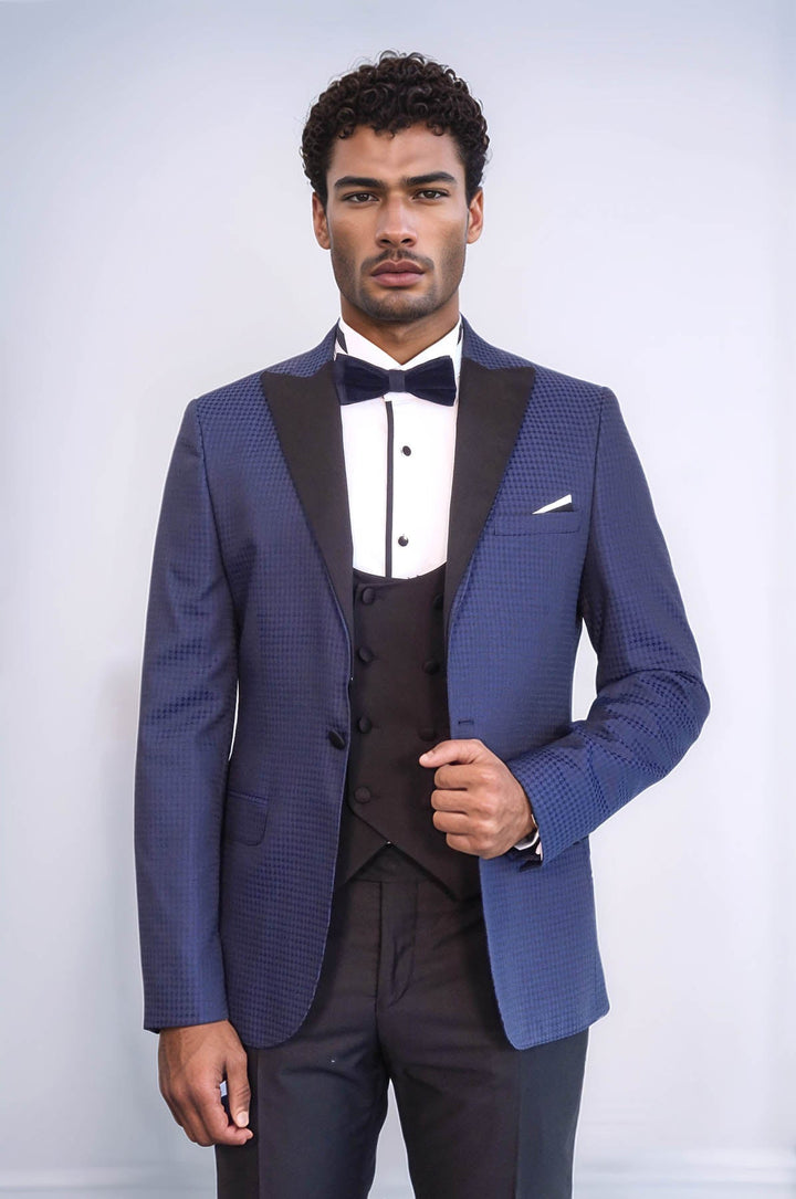 WSS Patterned Jacket Navy Blue Tuxedo  - Saint-Martin-d’Hères