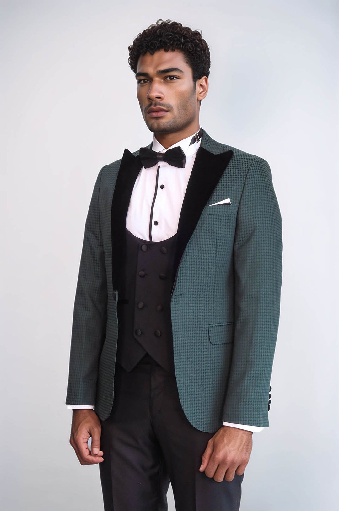 WSS Plaid Patterned Green Tuxedo  - Coventry