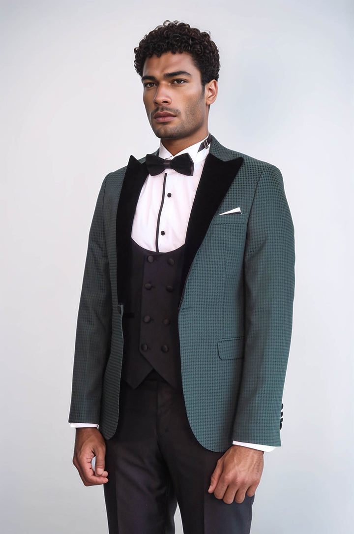 WSS Plaid Patterned Green Tuxedo  - Coventry