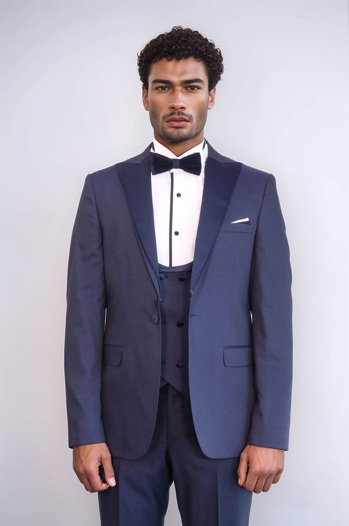 WSS Detachable Lapel Navy Blue Men Tuxedo  - Shawnee