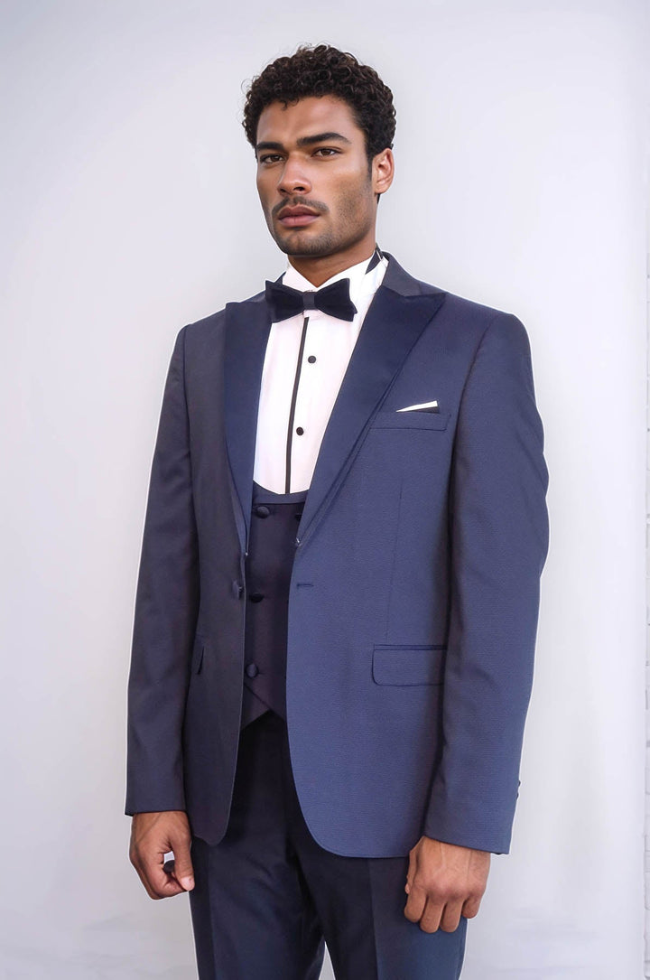 WSS Detachable Lapel Navy Blue Men Tuxedo  - Shawnee