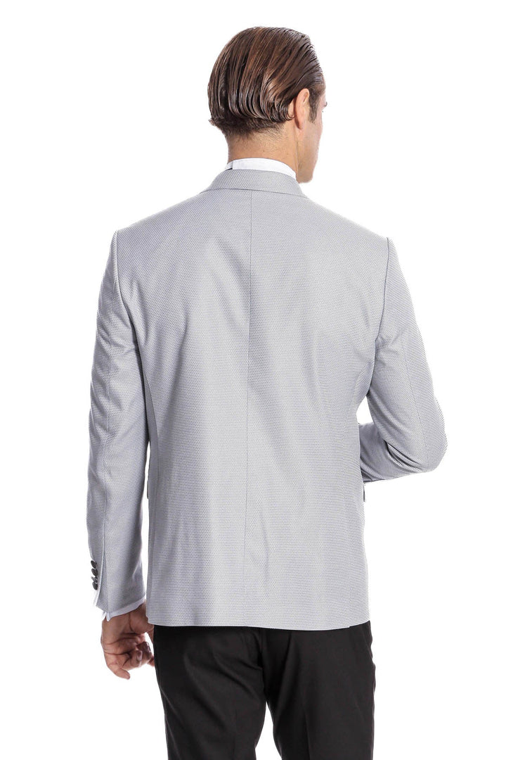 WSS Dot Patterned Grey Vested Tuxedo  - Brentwood