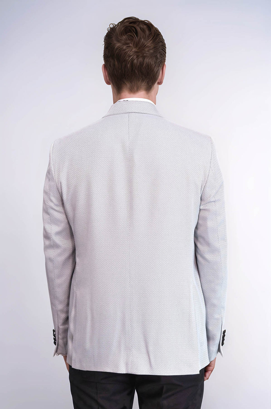 WSS Patterned Removable Lapel Grey Tuxedo  - Chino Hills