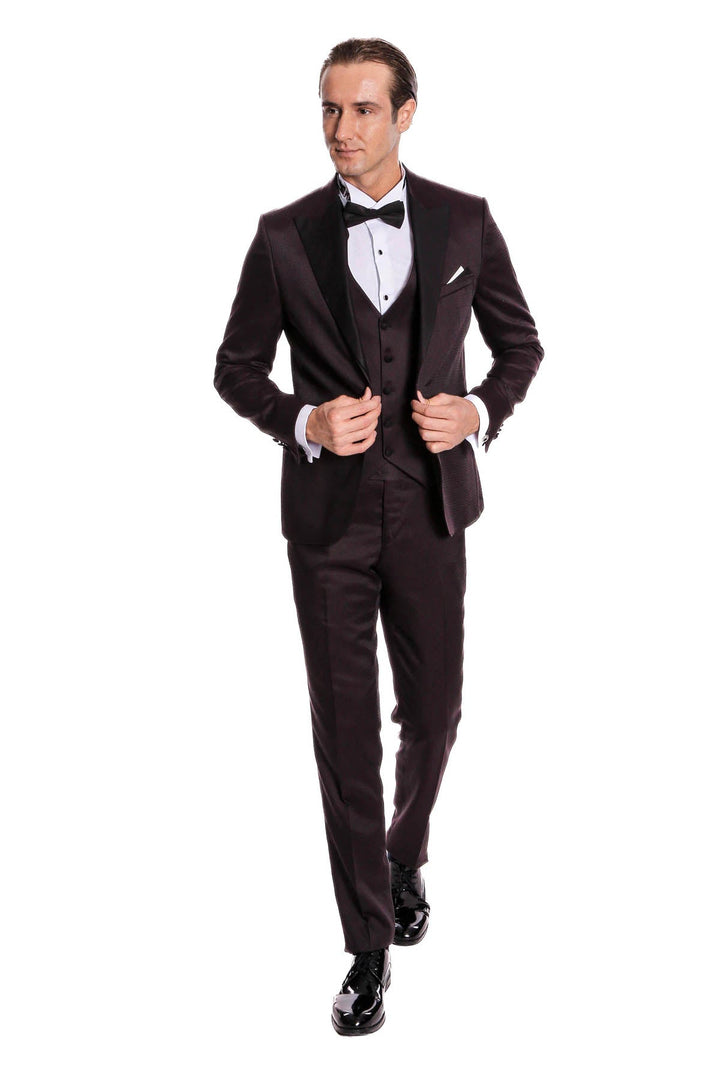 WSS Claret Red and Black Tuxedo for Men  - Enerhodar