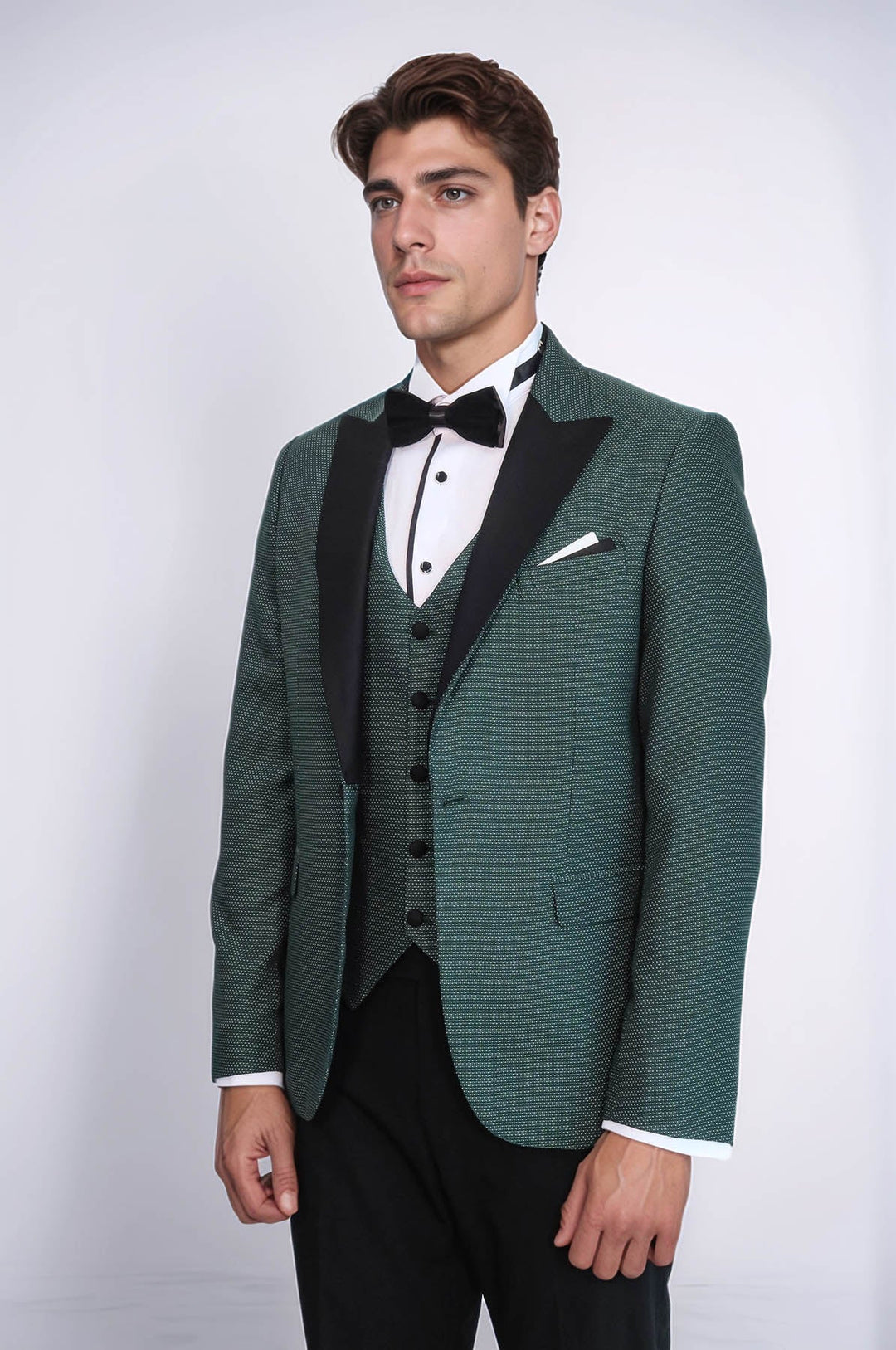 WSS Green Modeled Lapel Tuxedo  - Encarnación de Díaz