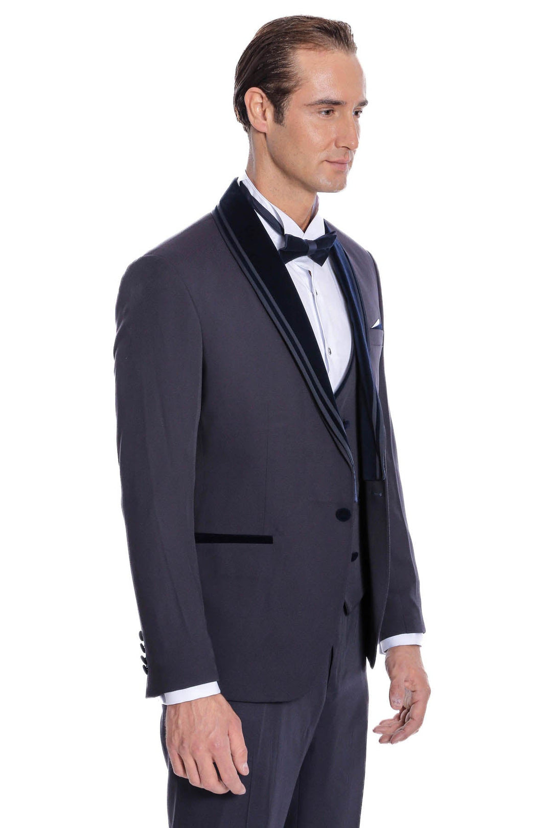 WSS Detachable Velvet Lapel Navy Blue Tuxedo  - Atotonilco el Alto