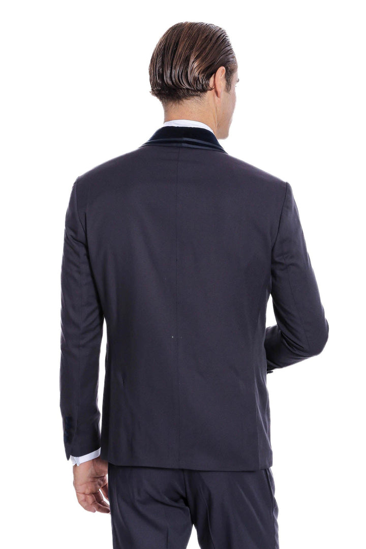 WSS Detachable Velvet Lapel Navy Blue Tuxedo  - Atotonilco el Alto