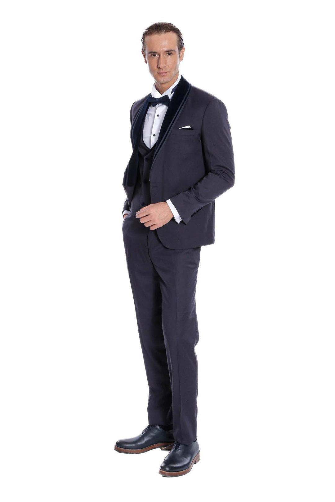 WSS Detachable Velvet Lapel Navy Blue Tuxedo  - Atotonilco el Alto