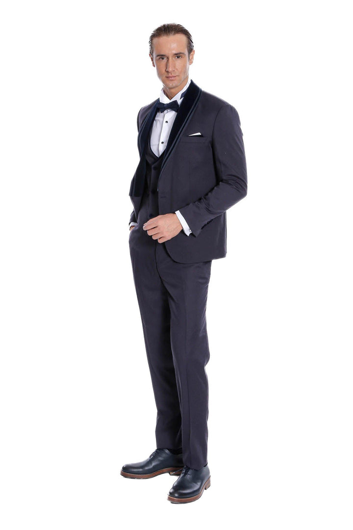WSS Detachable Velvet Lapel Navy Blue Tuxedo  - Atotonilco el Alto