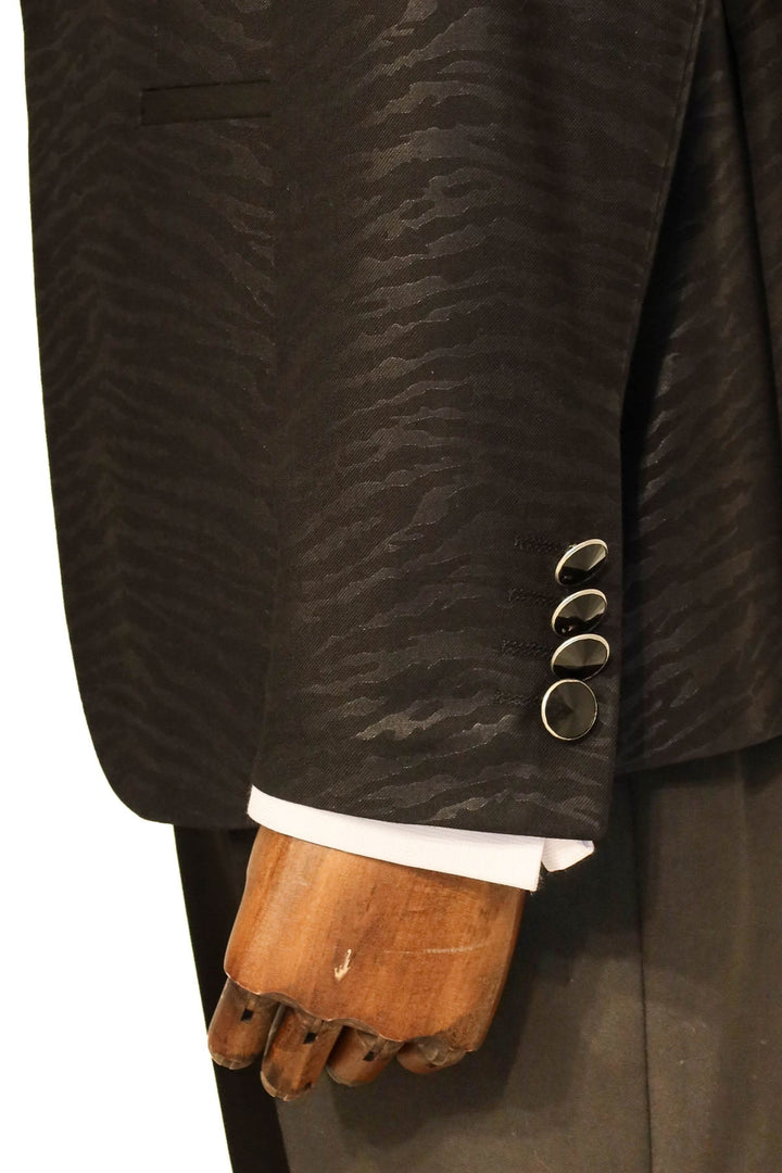 WSS Shawl Lapel Patterned Slim Fit Black Tuxedo  - Apaseo el Grande