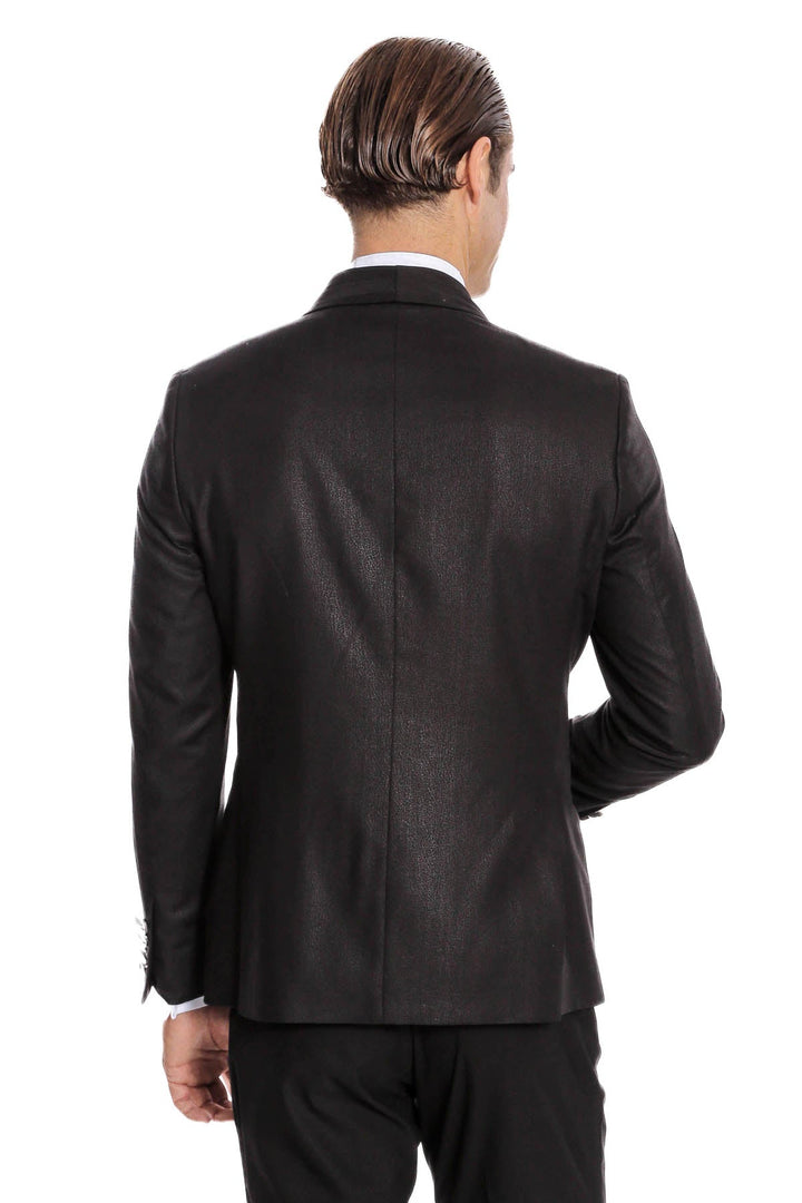 WSS Black Patterned Tuxedo Suit  - Swadlincote