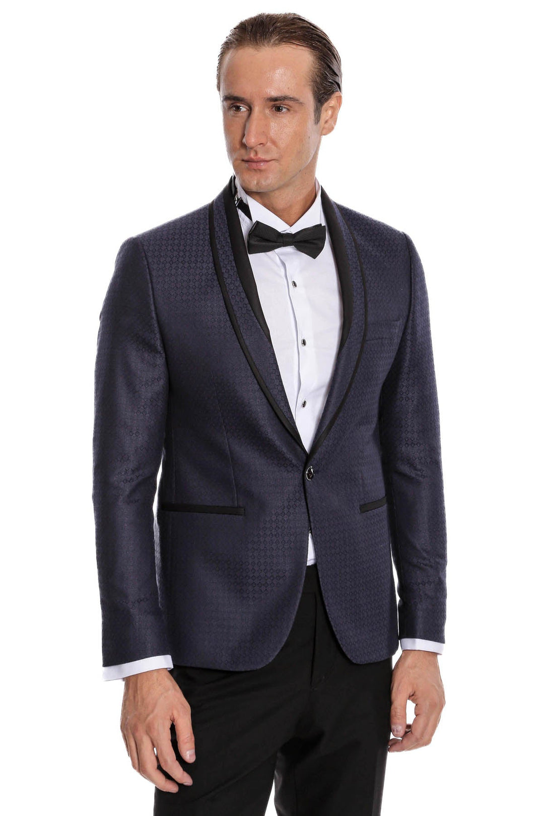 WSS Burgundy Shawl Lapel Patterned Suit  - Hayes