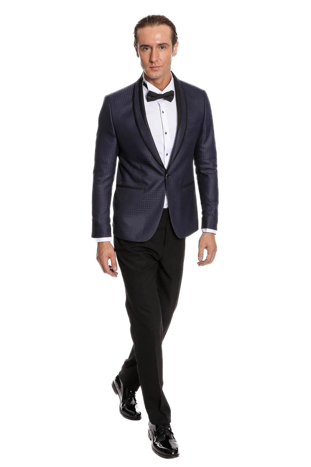 WSS Burgundy Shawl Lapel Patterned Suit  - Hayes