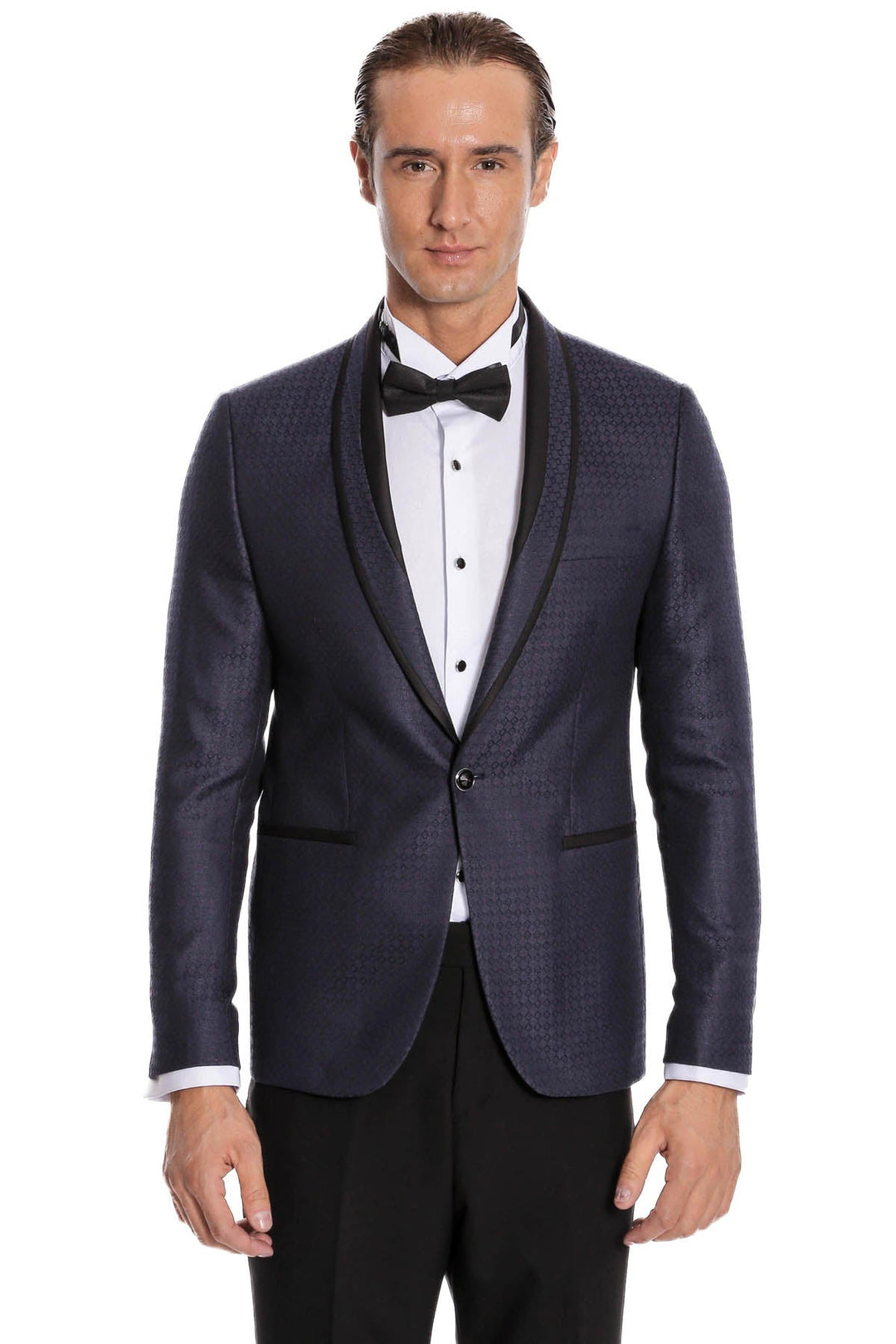 WSS Burgundy Shawl Lapel Patterned Suit  - Hayes