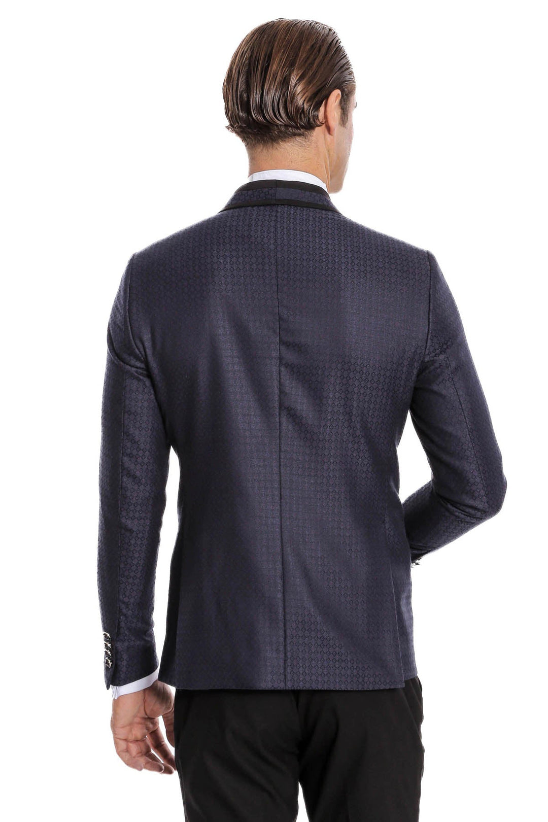 WSS Burgundy Shawl Lapel Patterned Suit  - Hayes