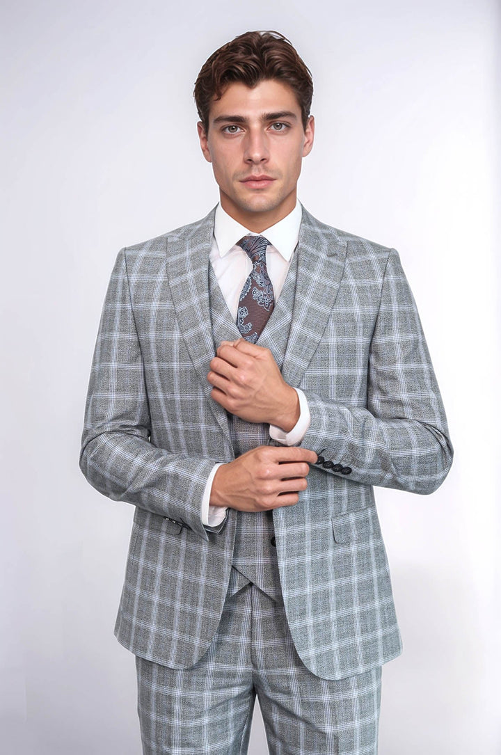 WSS Double Breasted Grey Suit  - Macon