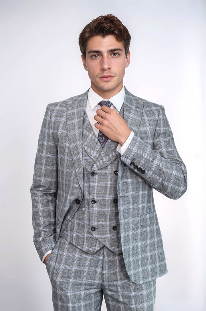 WSS Double Breasted Grey Suit  - Macon