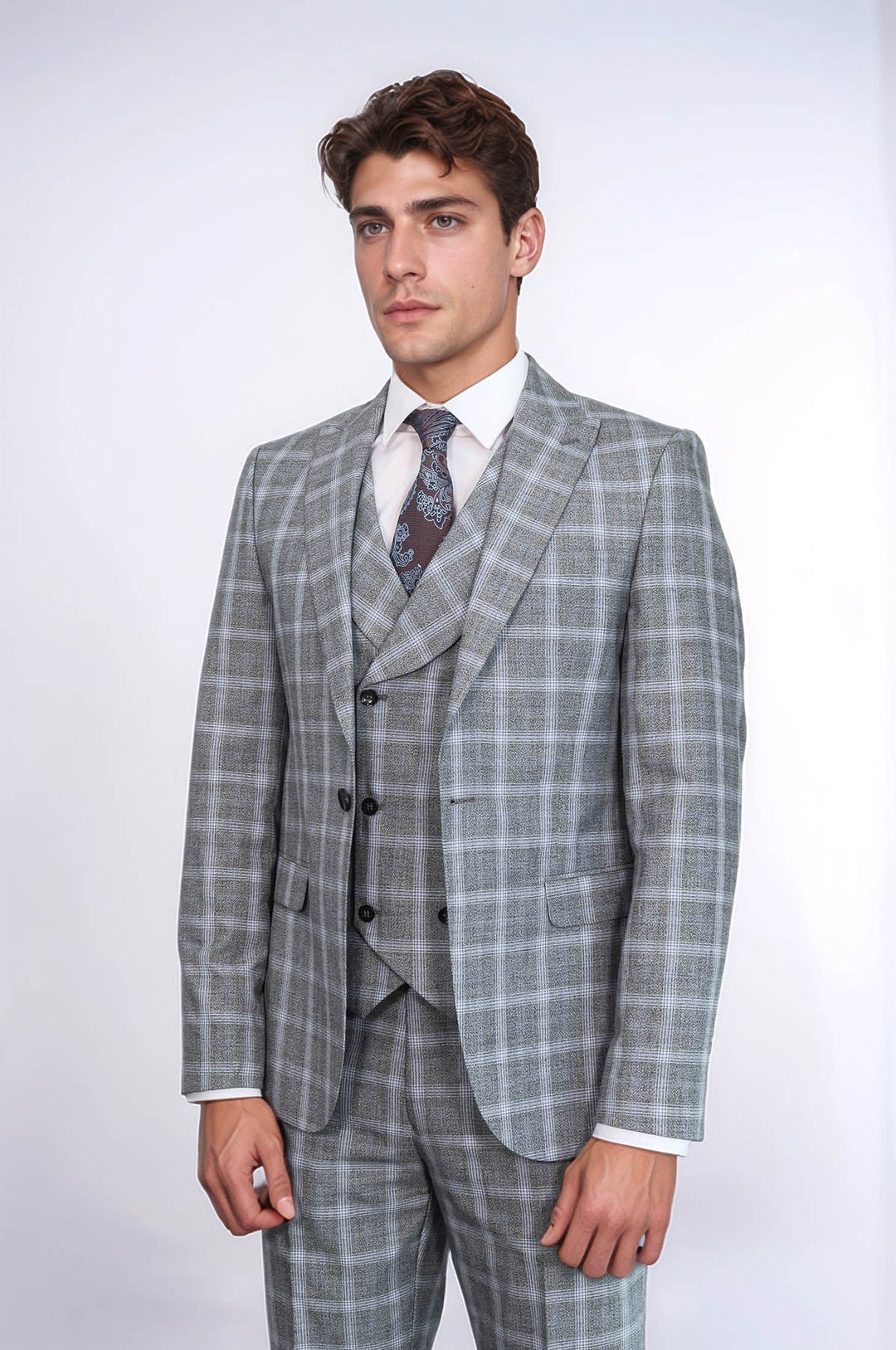 WSS Double Breasted Grey Suit  - Macon