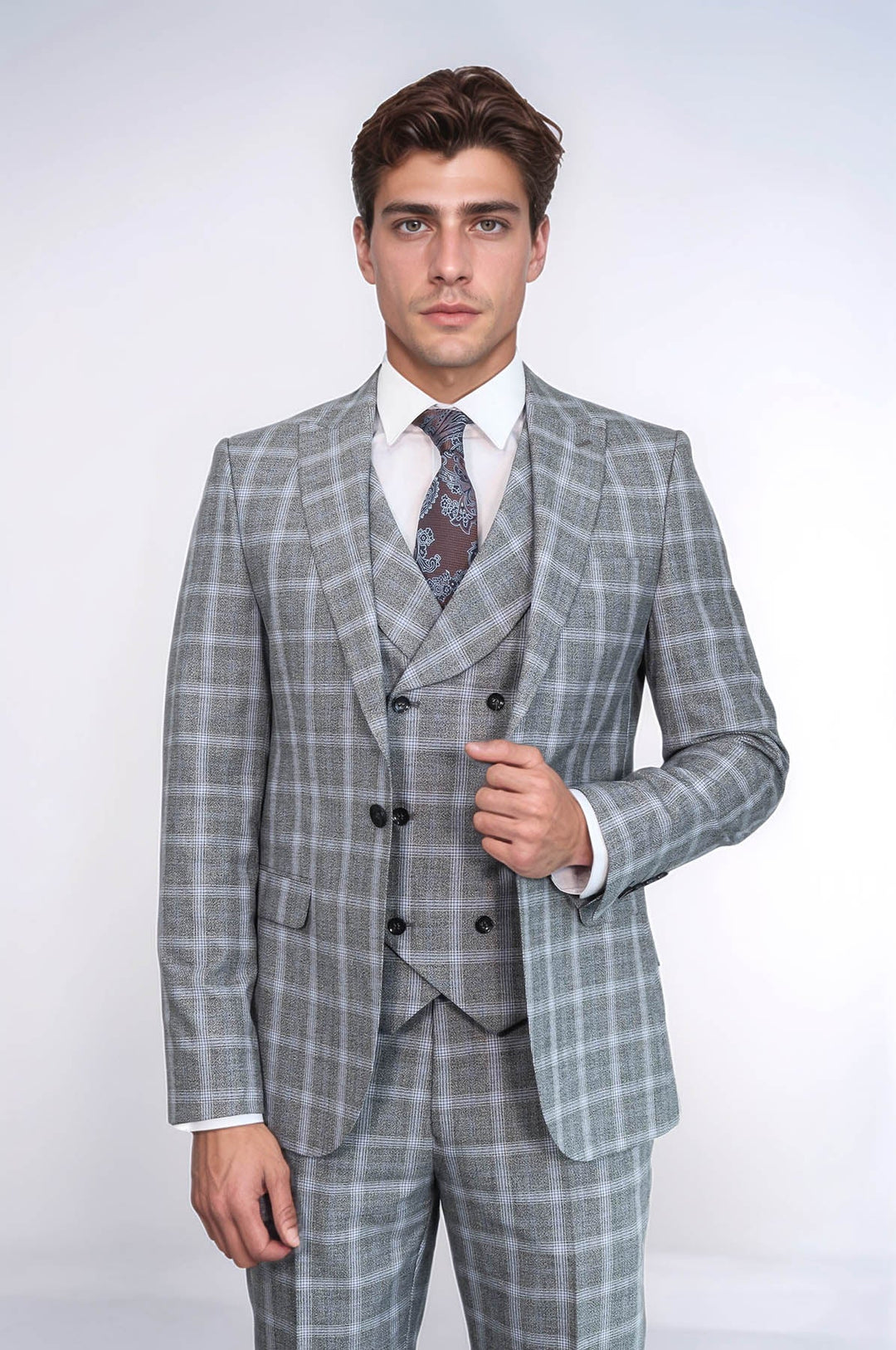 WSS Double Breasted Grey Suit  - Macon