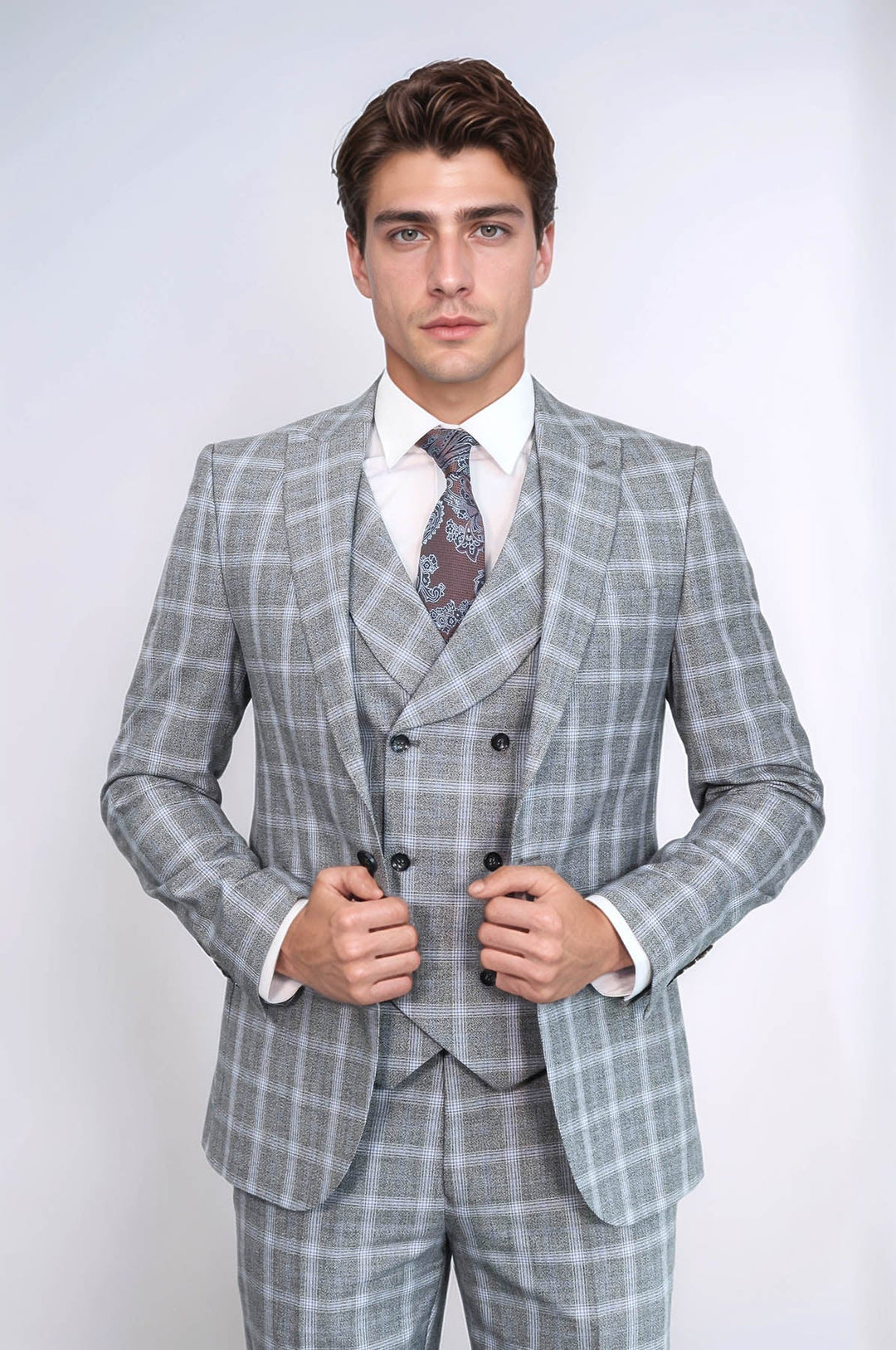 WSS Double Breasted Grey Suit  - Macon
