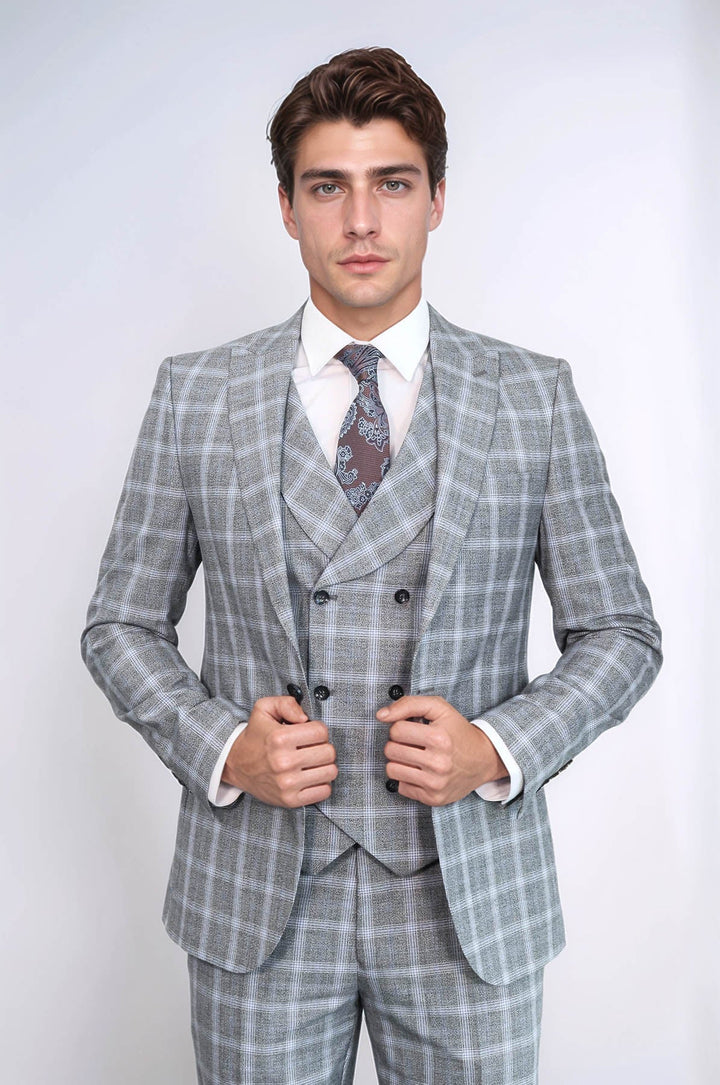 WSS Double Breasted Grey Suit  - Macon