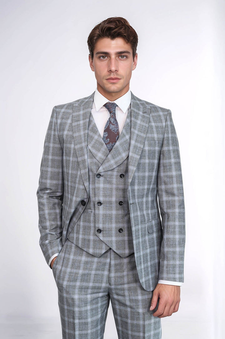 WSS Double Breasted Grey Suit  - Macon